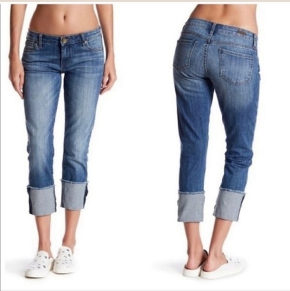 Kut from the kloth denim cropped jeans distressed size 6 - Picture 1 of 6